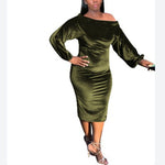 Solid Full Sleeve Wholesale Slim Midi Dress