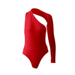 Single Shoulder Long Sleeve Hollow Sexy Women's Wholesale Bodysuits