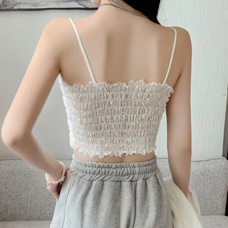 Sling Strap Chest Pad Versatile Fashion Solid Color Tube Top Crop Tops Wholesale Women Top