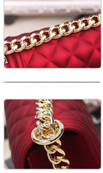 Fashion Matte Rhombic Jelly Bag Shoulder Chain Wholesale Fashion Handbags