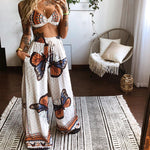 Fashion Printed Sexy Tube Tops & Loose Wide-Leg Pants Wholesale Womens 2 Piece Sets