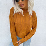 Casual Loose Twist Solid Color Long Sleeve Wholesale Sweaters
