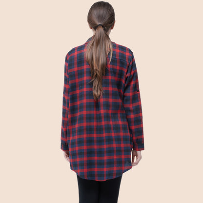 Casual Plaid Single Breasted T-Shirt Long Sleeve Wholesale Women Clothing