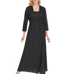 Chiffon Womens 2 Piece Sets Lace Cardigan & Sling Midi Dress Wholesale Plus Size Clothing