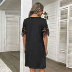 Lace Crochet Short Sleeve Black Wholesale Casual Dresses For Women Summer