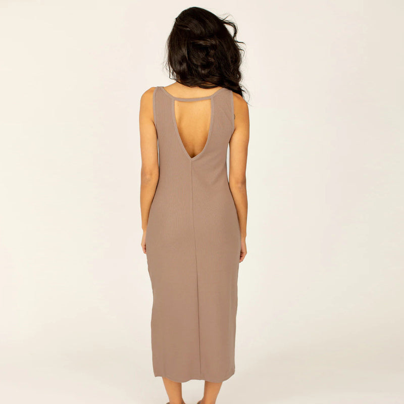 Two Way Wearing Solid Color Cutout Sleeveless Slim Bag Hip Slit Tank Dress Elegant Wholesale Dresses