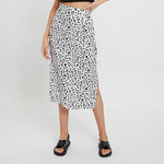 Leopard-Print Chiffon-Print Slit Zipped High-Waist Skirt Wholesale Women'S Tops
