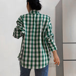 Retro Plaid Loose Thin Long-Sleeved Shirt Wholesale
