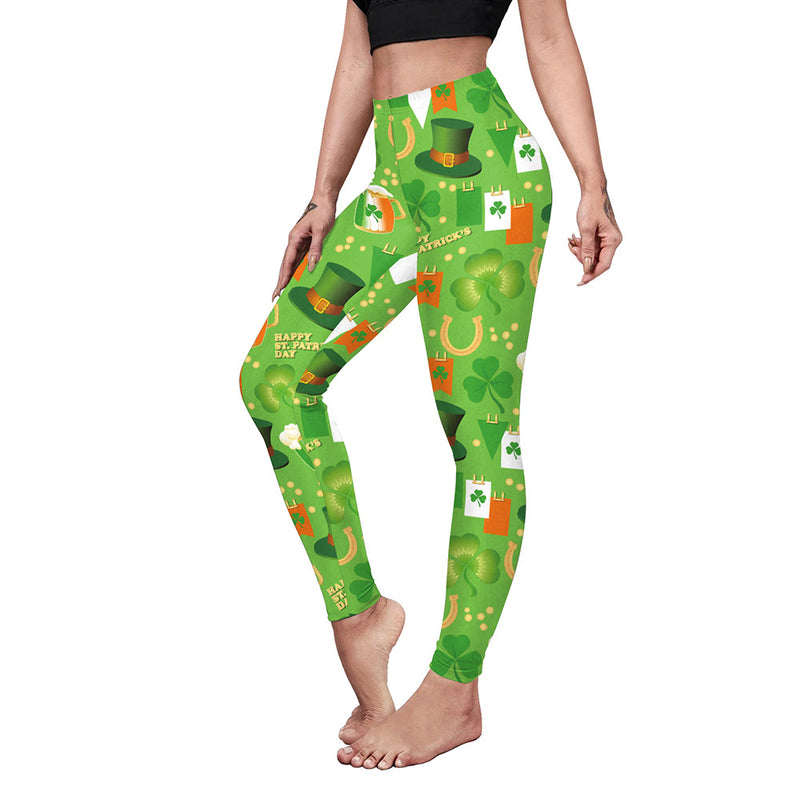 St Patricks Day Printed Yoga Pants Fitness Sports Pants Wholesale Womens Leggings