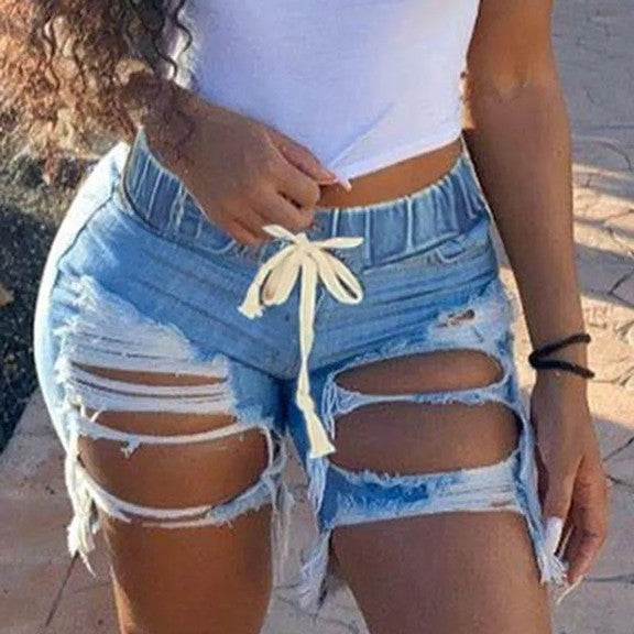 Women Sexy Ripped Hot Pants Denim Shorts Wholesale Plus Size Clothing
