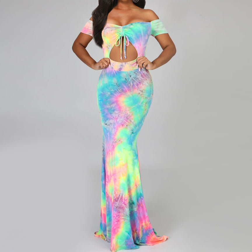 Wholesale Tie Dye Mermaid Dress SD161208