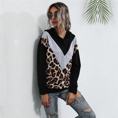 Leopard Print Sweatshirt Wholesale Women Clothing