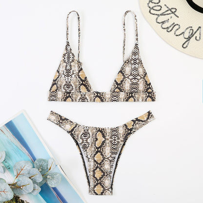 Split Swimsuits Fashion Print Sexy Mini Bikini Womens 2 Piece Sets Swimwear Wholesale Vendors