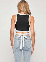Colorblock Ultra-Short Sexy Cropped Vests Wholesale Womens Tops