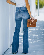Women'S Fashion Slim Washed Buttons Denim Pants Wholesale Jeans