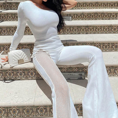 One Shoulder Long Sleeve Sexy Women Jump-Suits Wholesale Jumpsuit