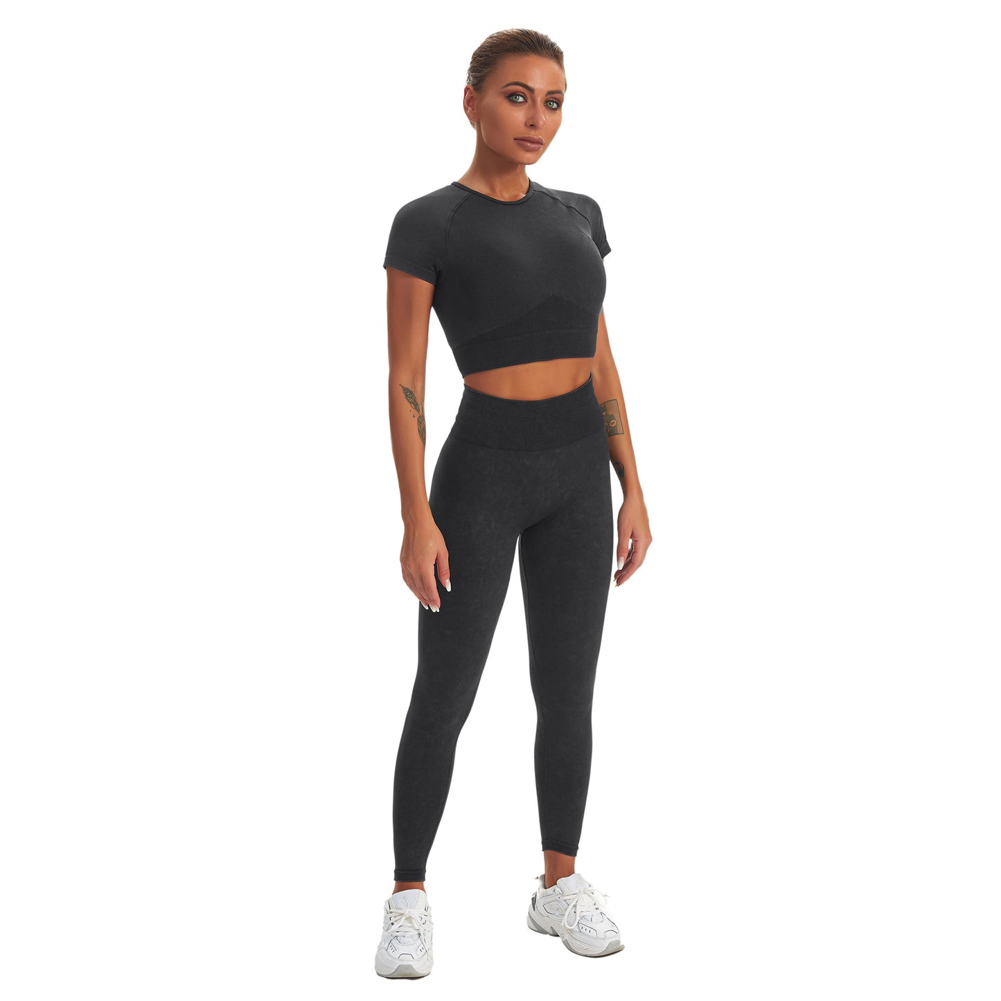 Seamless Sports Yoga Workout Wholesale Activewear Short-Sleeved Trousers Suits