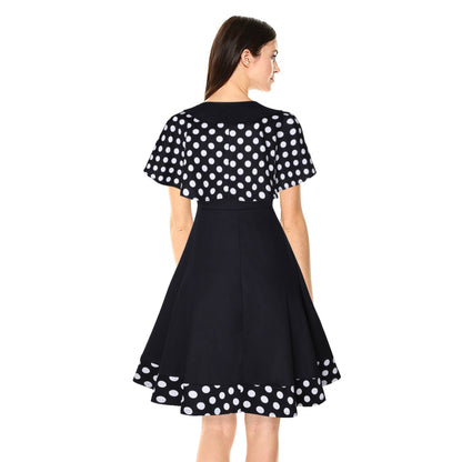 Polka Dot Cape Shawl Design Dress Day Wholesale Vintage Dresses