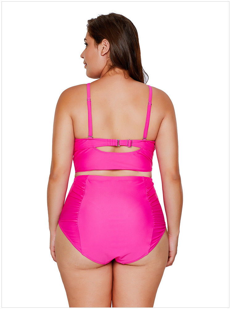 Backless Sexy Pleated Tankinis Wholesale Swimsuits For Valentine'S Day