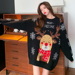 Christmas Elk Sweater Women Wear Loose Sweet Cute Knitted Sweater Top Wholesale