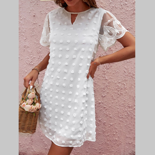 Casual V Neck Jacquard A-Line Dress Wholesale Dresses