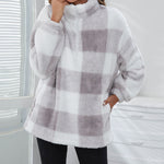 Plaid Printed Casual Loose Winter Woolen Sweater Wholesale