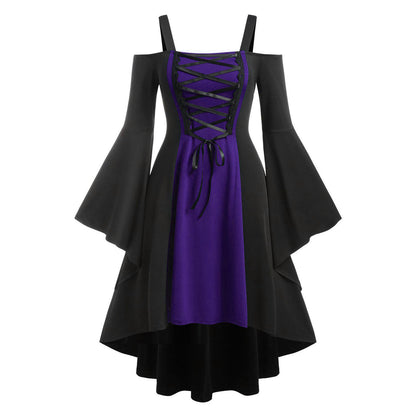 Halloween Series Sexy Slip Trumpet Sleeve Straps Dress Off-Shoulder Swing Wholesale Dresses