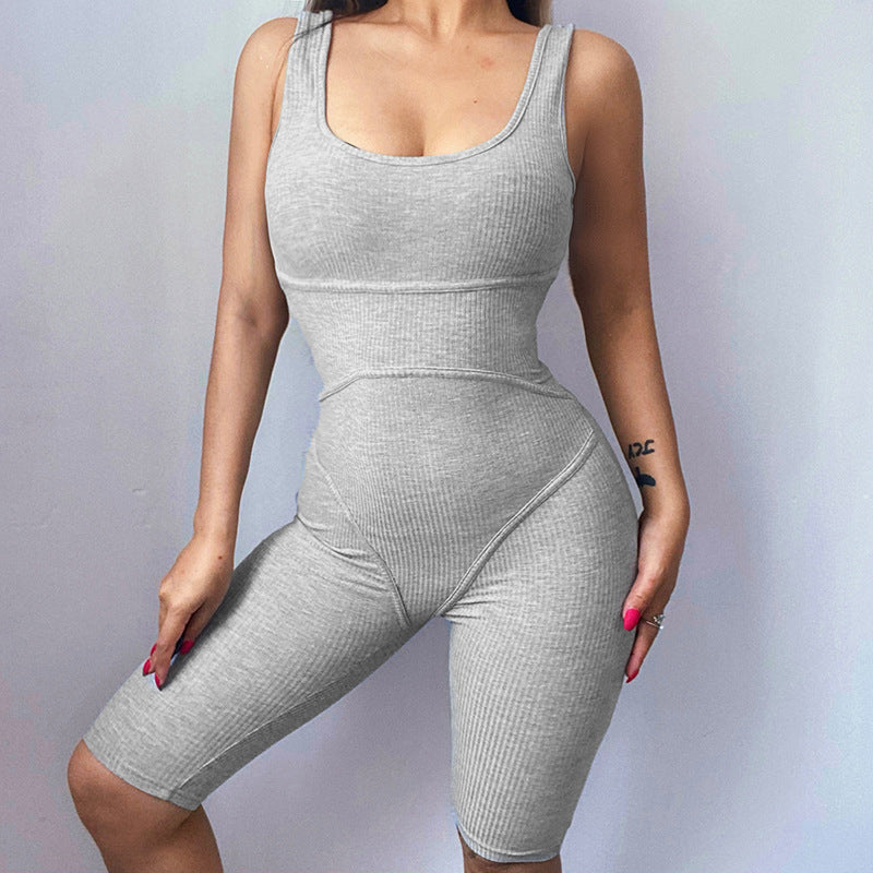 Wholesale Activewear Women Jumpsuit In Grey