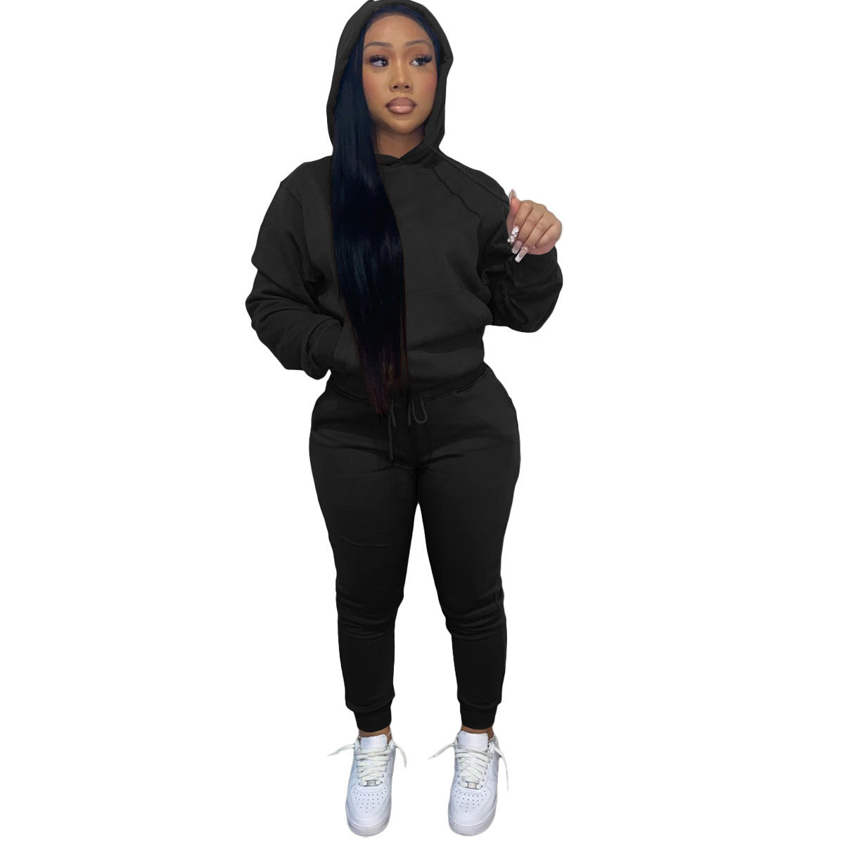 Plain Hoddie With Pants Activewear Sets