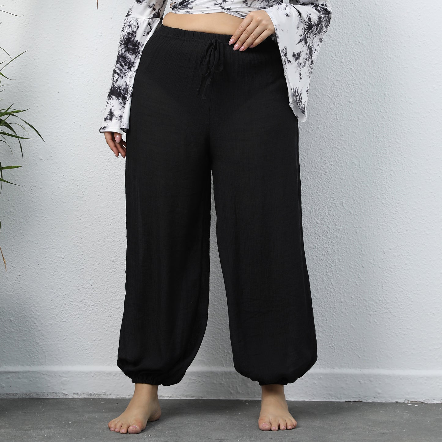 Casual Loose Wide-Leg Lightweight Wholesale Plus Size Pants Bloomers