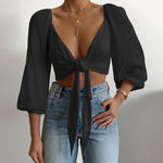 Sexy Short Solid Color Long-Sleeve Tube Top Cardigan Wholesale Womens Tops