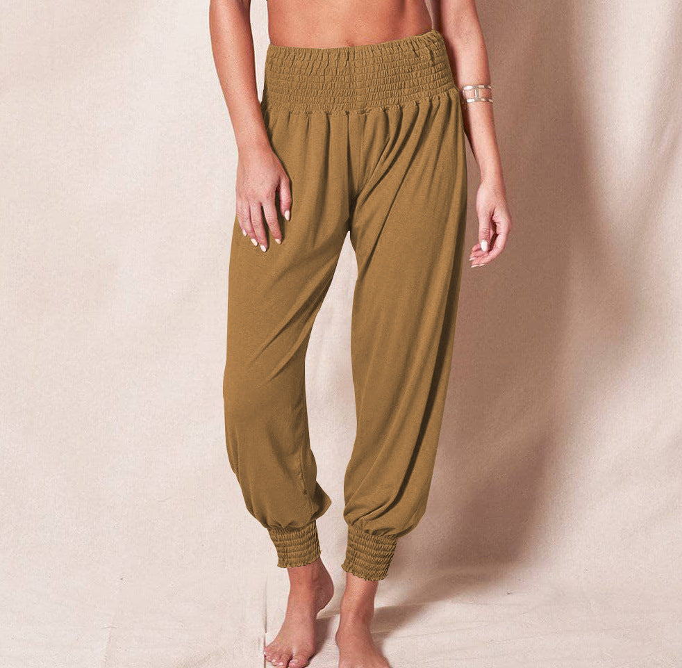 Solid Color Ankle-Tied Harem Pants Loose Casual Sports Womens Yoga Trousers Wholesale