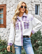 Plaid Shirt Fashion Coat Long Sleeve Jacket Wholesale Womens Tops