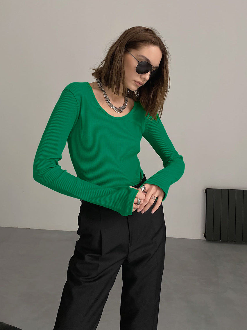 Slim O-neck Full Sleeve Wholesale Womens Tops For St. Patrick'S Day