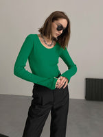 Slim O-neck Full Sleeve Wholesale Womens Tops For St. Patrick'S Day