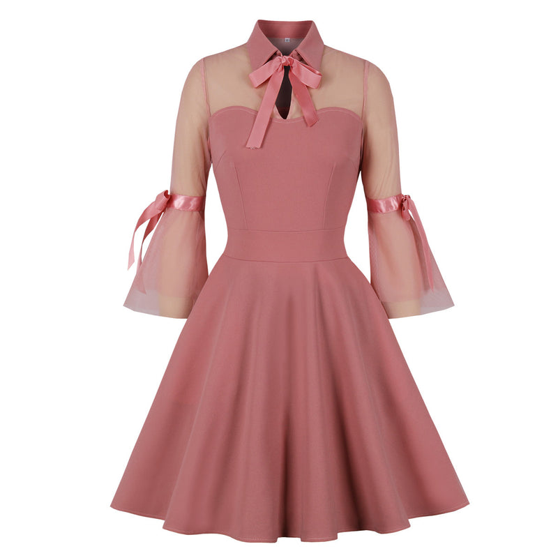 Mesh Stitching Elegant Vintage Dress Wholesale Dresses