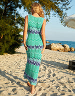 Printed Sleeveless Wholesale Dresses Knitted Casual Vacation Maxi Dress