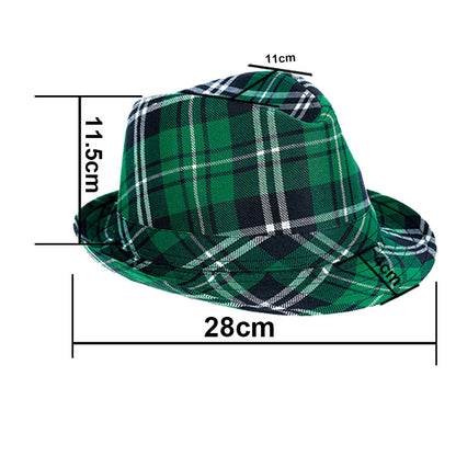 Green Plaid Hat + Bow Tie Set Two Piece Sets For St. Patrick'S Day Wholesale Womens Hats