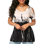 Bottoming T-Shirt With Off-Shoulder V-Neck Woman Wholesale