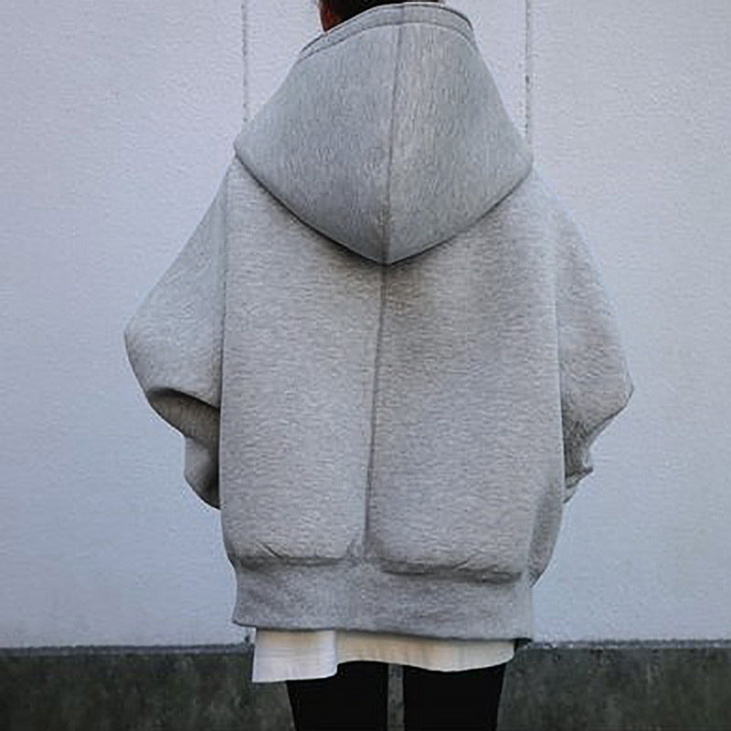 Zipper Hooded Long Fleece Wholesale Womens Sweatshirts