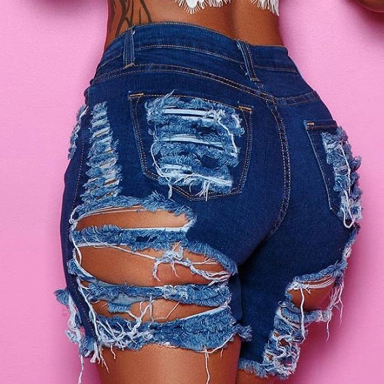 Women Denim Shorts Frayed Raw Hem Ripped Wholesale Denim Jean Shorts