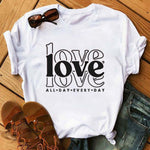 Wholesale Women's Holiday Wear Printed Slim Wholesale T Shirts For Valentine'S Day
