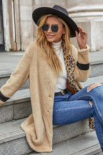Leopard Print Plush Coat Jacket Wholesale Women Clothing