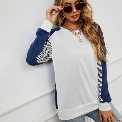 Striped Long Sleeve Top Wholesale Women Sweatshirt