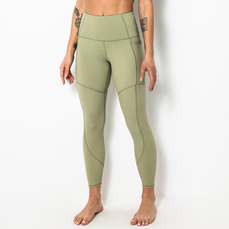 Pocket Stitching Nude Bulk Leggings For St. Patrick'S Day