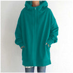 Hood Plus Fleece Zipper Solid Color Sweatshirt Vendors