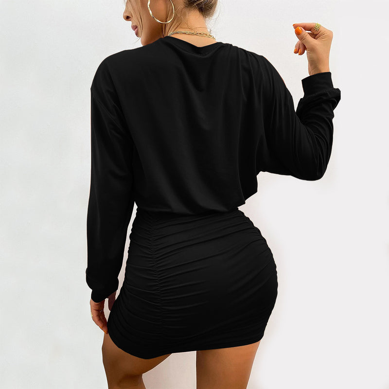 Bodycon Long Sleeved Jersey Knit Dresses Wholesale Fashion Clothing