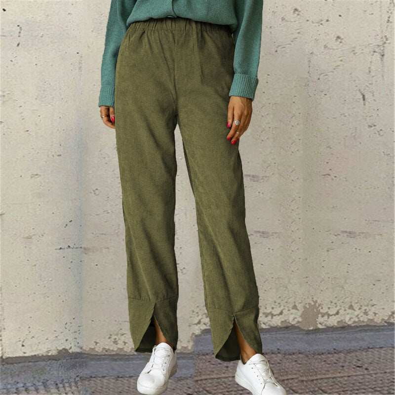 Corduroy Wholesale Women Irregular Thick Pants