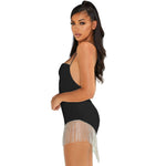 Sexy Women'S Clubwear Drill Fringed Stitching Slit Bodycon Sling Dress Wholesale Dresses