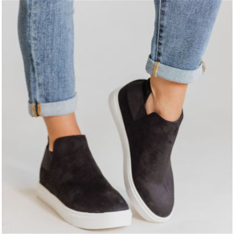 Slip-On Suede Round Toe Flat Shoe Wholesale Women Shoes